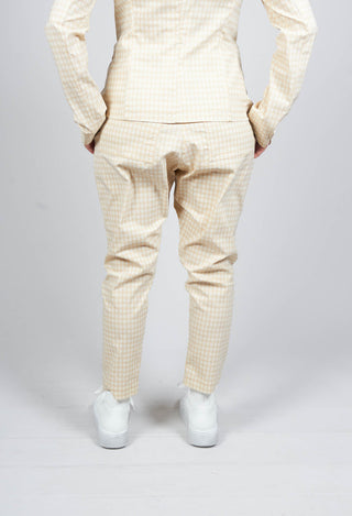 Drop Crotch Peg Trousers in Corn Check