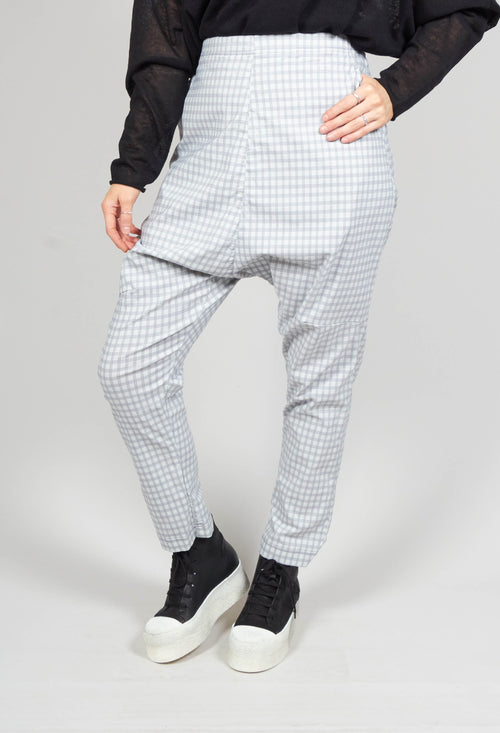 Drop Crotch Peg Trousers in Water Check
