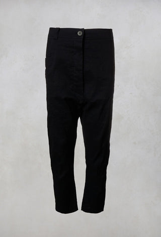 Drop Crotch Trousers in Navy