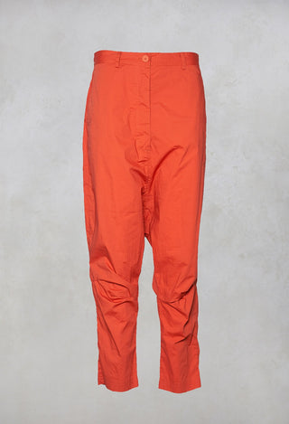 Drop Crotch Trousers in Orange