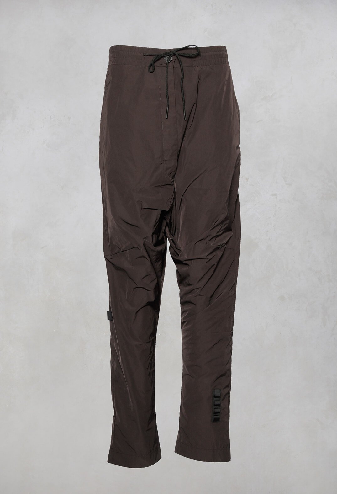 Drop Crotch Trousers with Elasticated Waist in Mocca