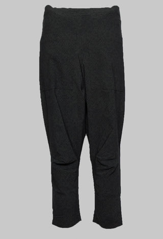 Drop Crotch Trousers with Stretch in Slate Faux