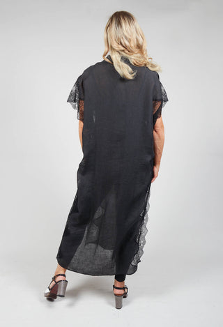 shirt dress in black with lace