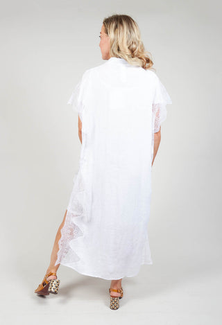 shirt dress in white with lace detailing