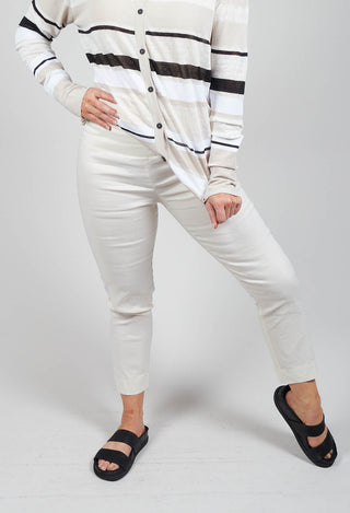 Soumia Slim Fit Trousers in White