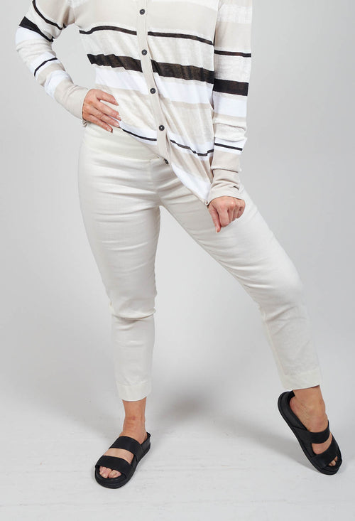 Soumia Slim Fit Trousers in White