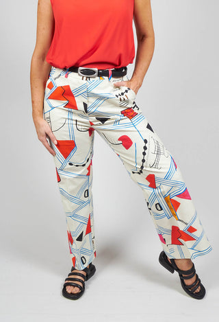 Beatrice B straight leg trousers in matisse print