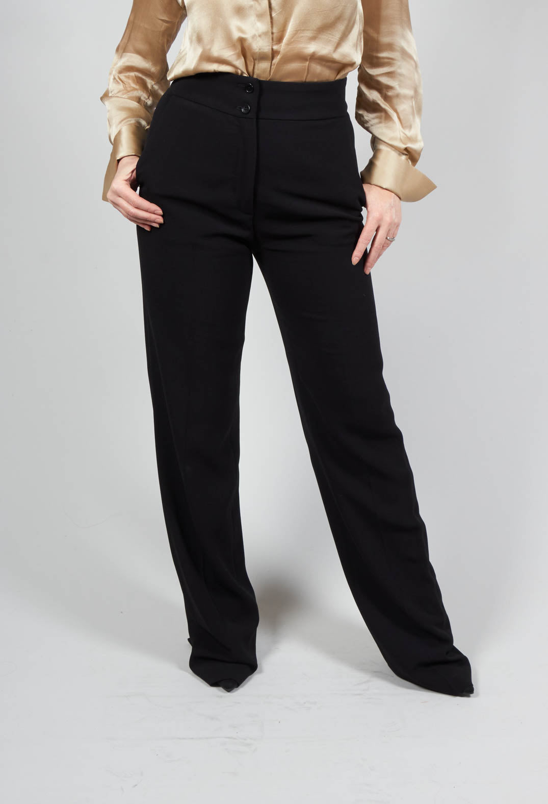 Crepe York Pants in Black