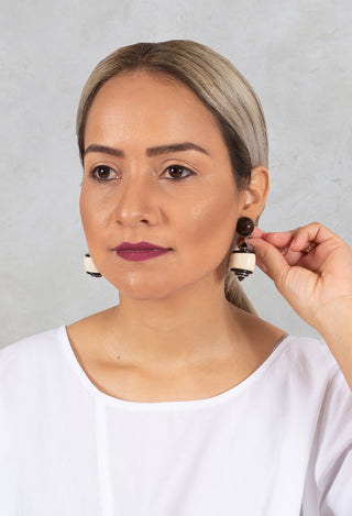 Eardrops with Big Part in Brown