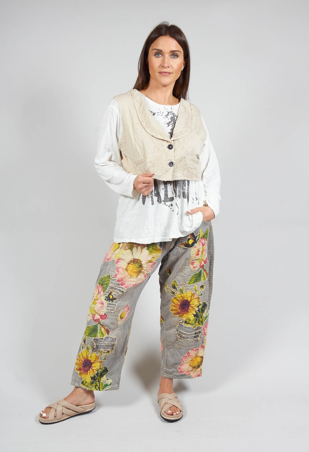 Embroidered Aysel Vest In Moonlight