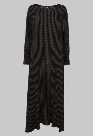 Es Loose Fit Black and Brown Stripe Dress