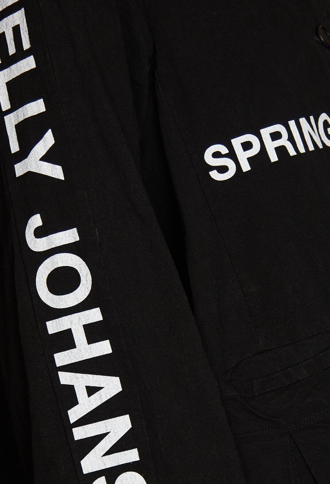 Fatima Coat with Text in Black Printed
