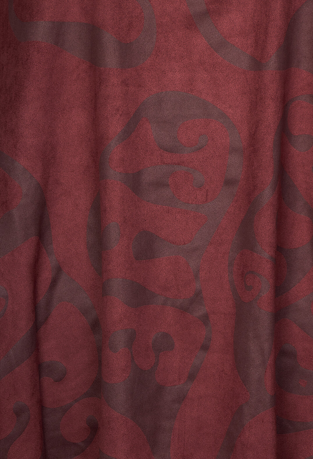 Faux Suede Embossed Long Sleeve Top in Wine Print