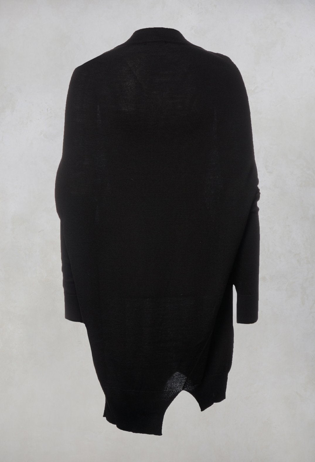 Fine Knit Oversized Jumper in Black
