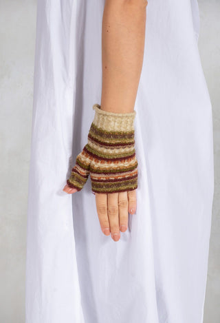 Fingerless Gloves in Beige