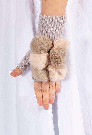 Fingerless Gloves in Light Pink/Taupe