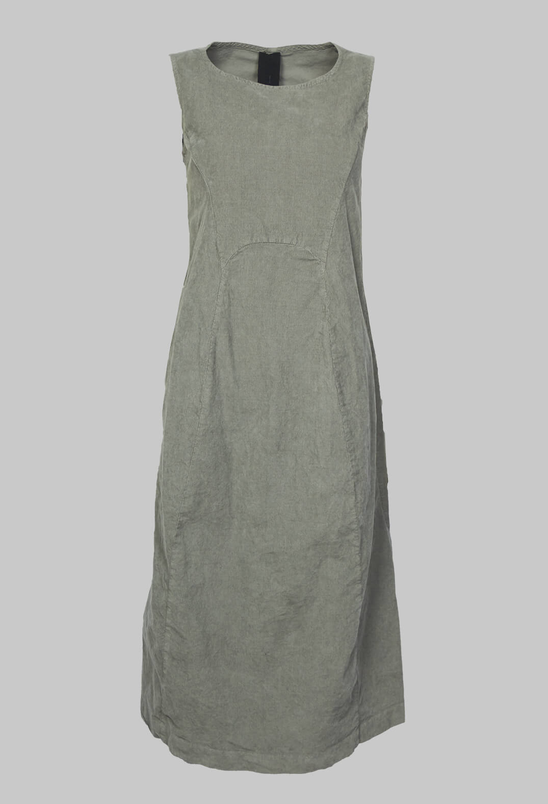 Fitted Sleeveless Midi Dress in Grey