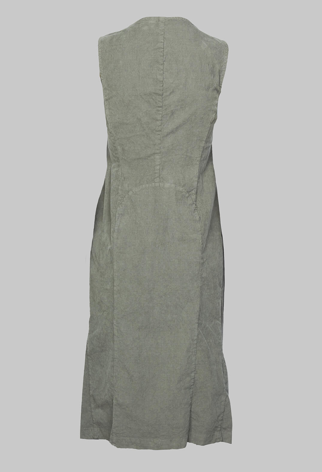 Fitted Sleeveless Midi Dress in Grey