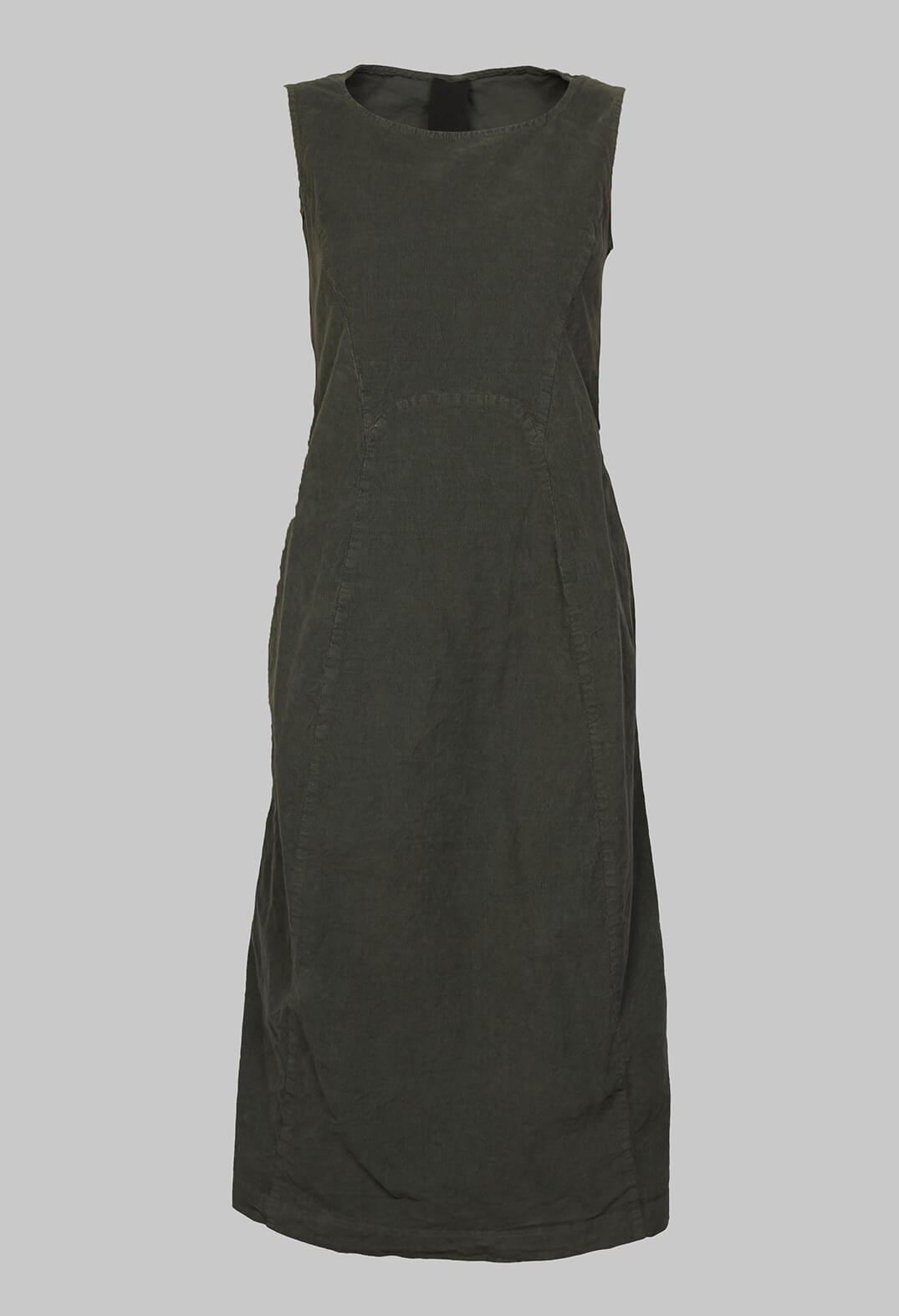 Fitted Sleeveless Midi Dress in Slate