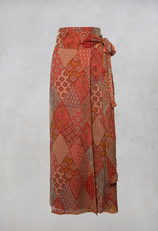 Flared Midi Skirt in Orange