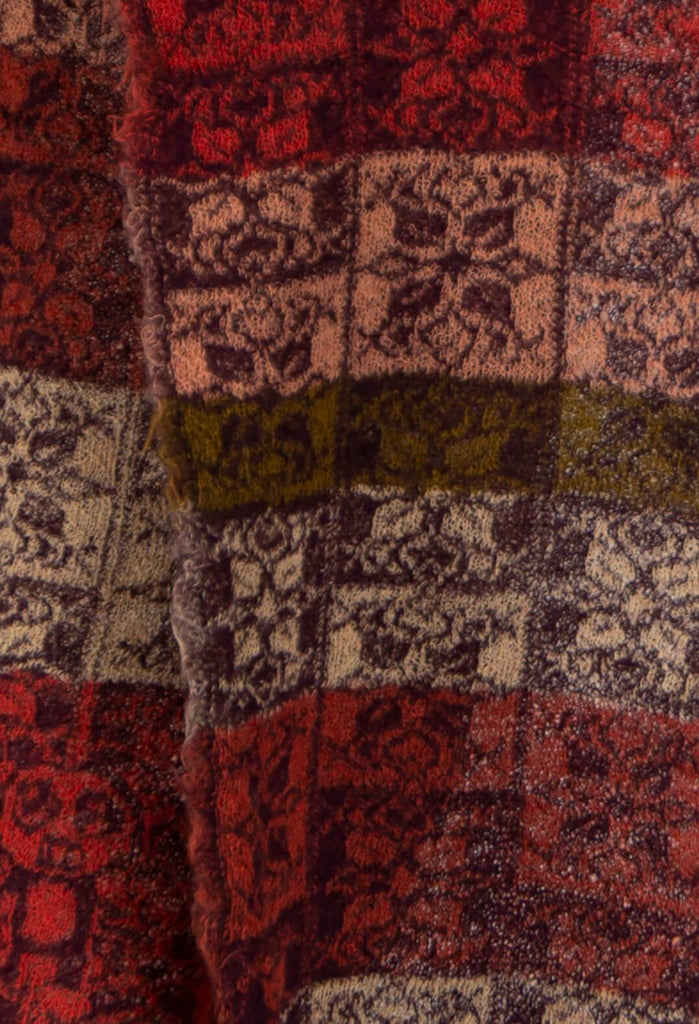 Floral Striped Scarf in Orange