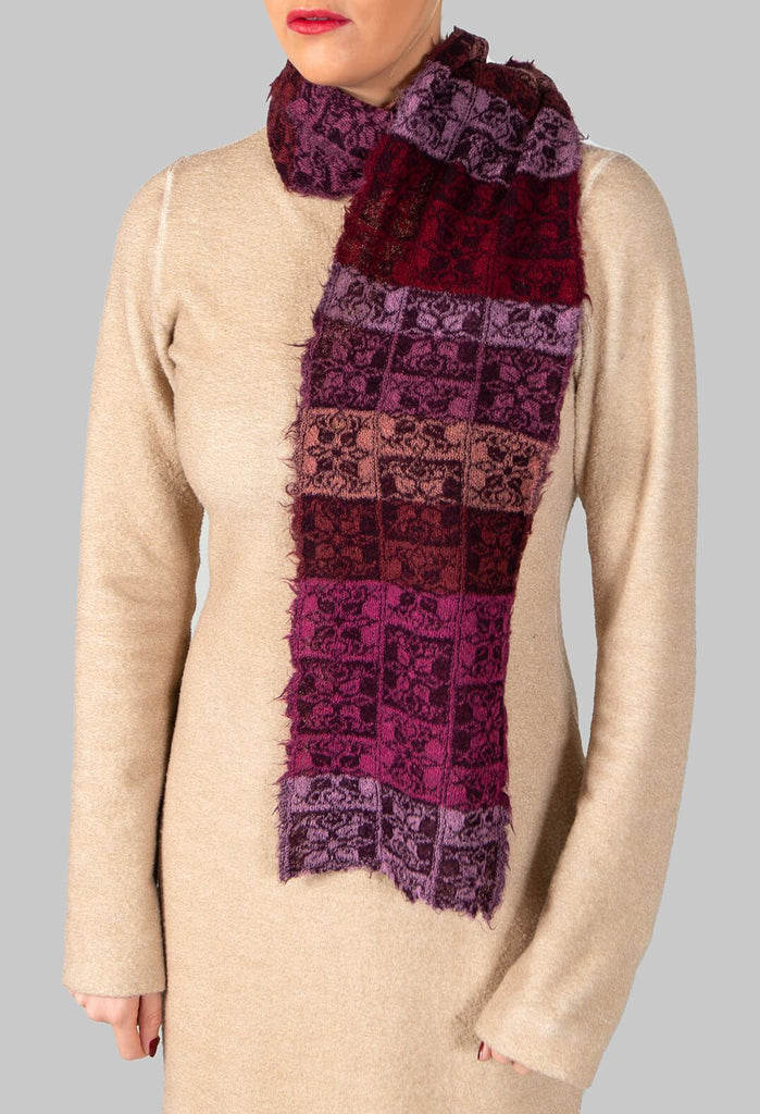 Floral Striped Scarf in Rose