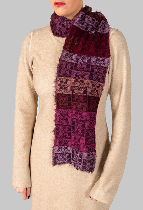 Floral Striped Scarf in Rose