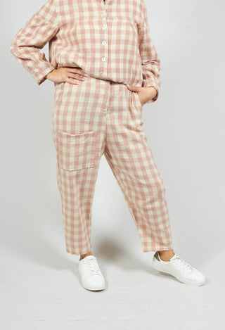 Gaston Rustic Trousers in Carreaux Rose