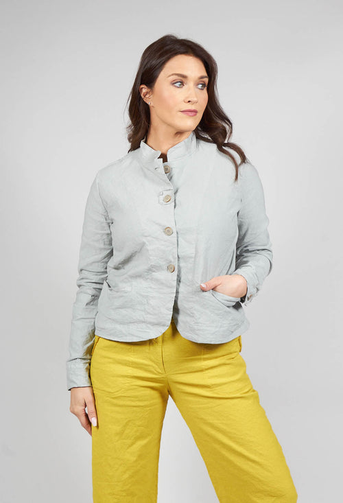 Grandad Collar Jacket in Ghiaccio