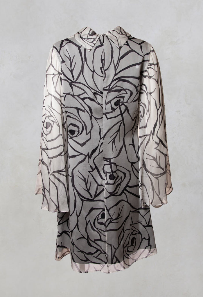 Graphic Dress in Naturale / Nero