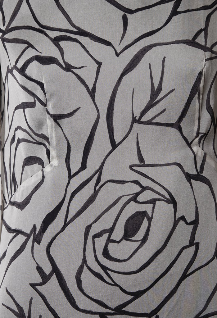Graphic Dress in Naturale / Nero