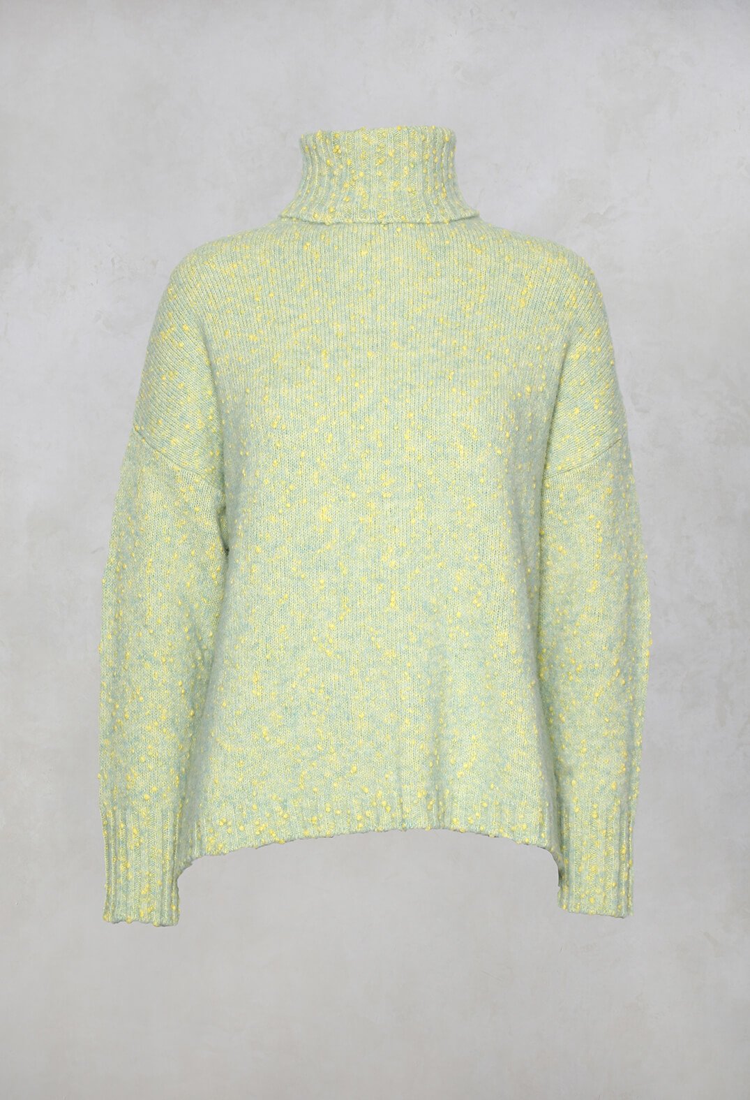 Beatrice B green fleck roll neck jumper