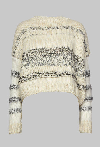 Hand Knitted Pullover in Ecru Grey