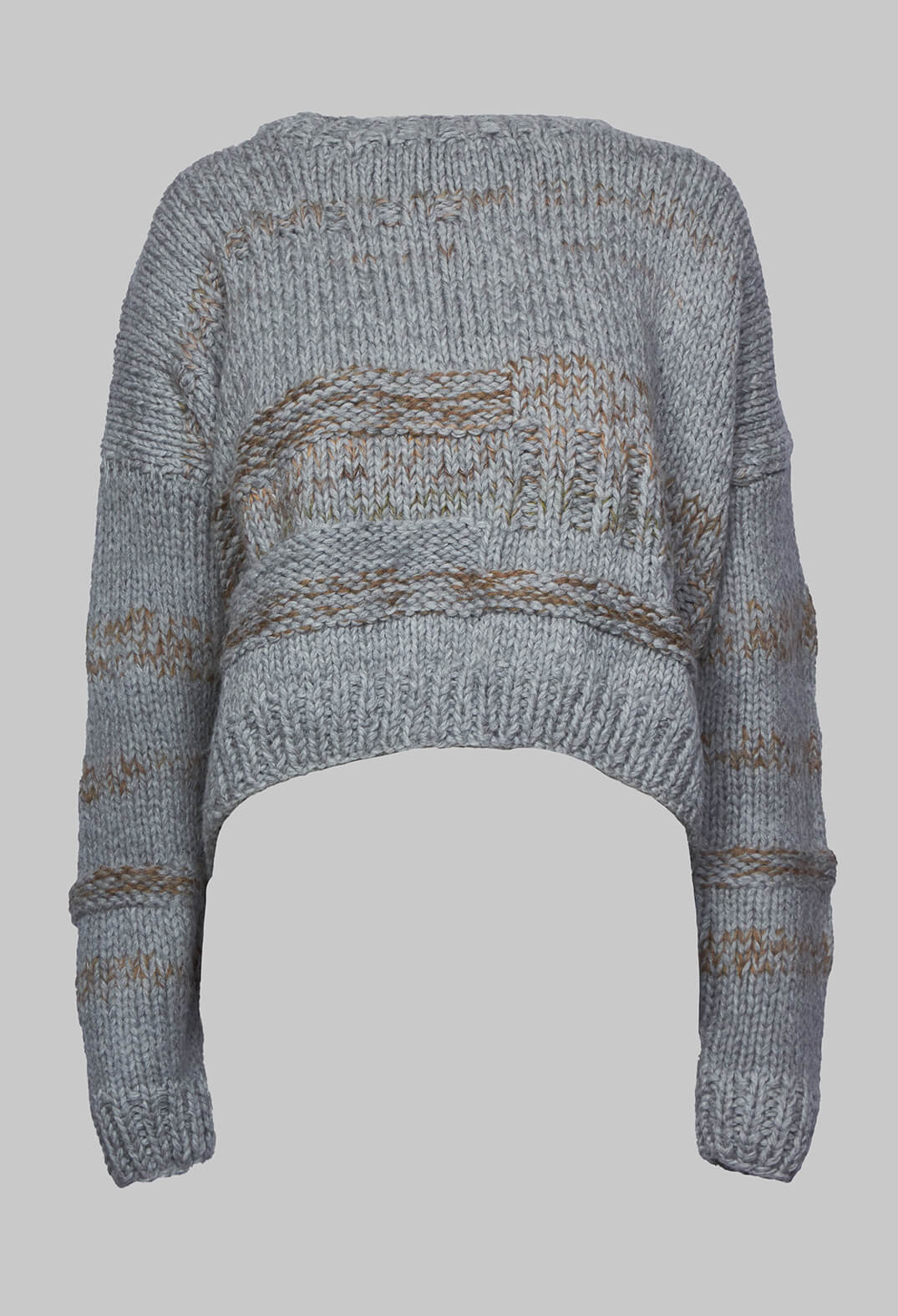 Hand Knitted Pullover in Grey Tabaco