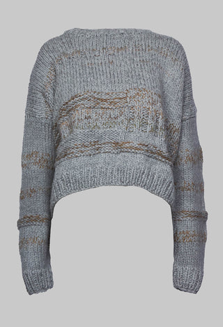 Hand Knitted Pullover in Grey Tabaco