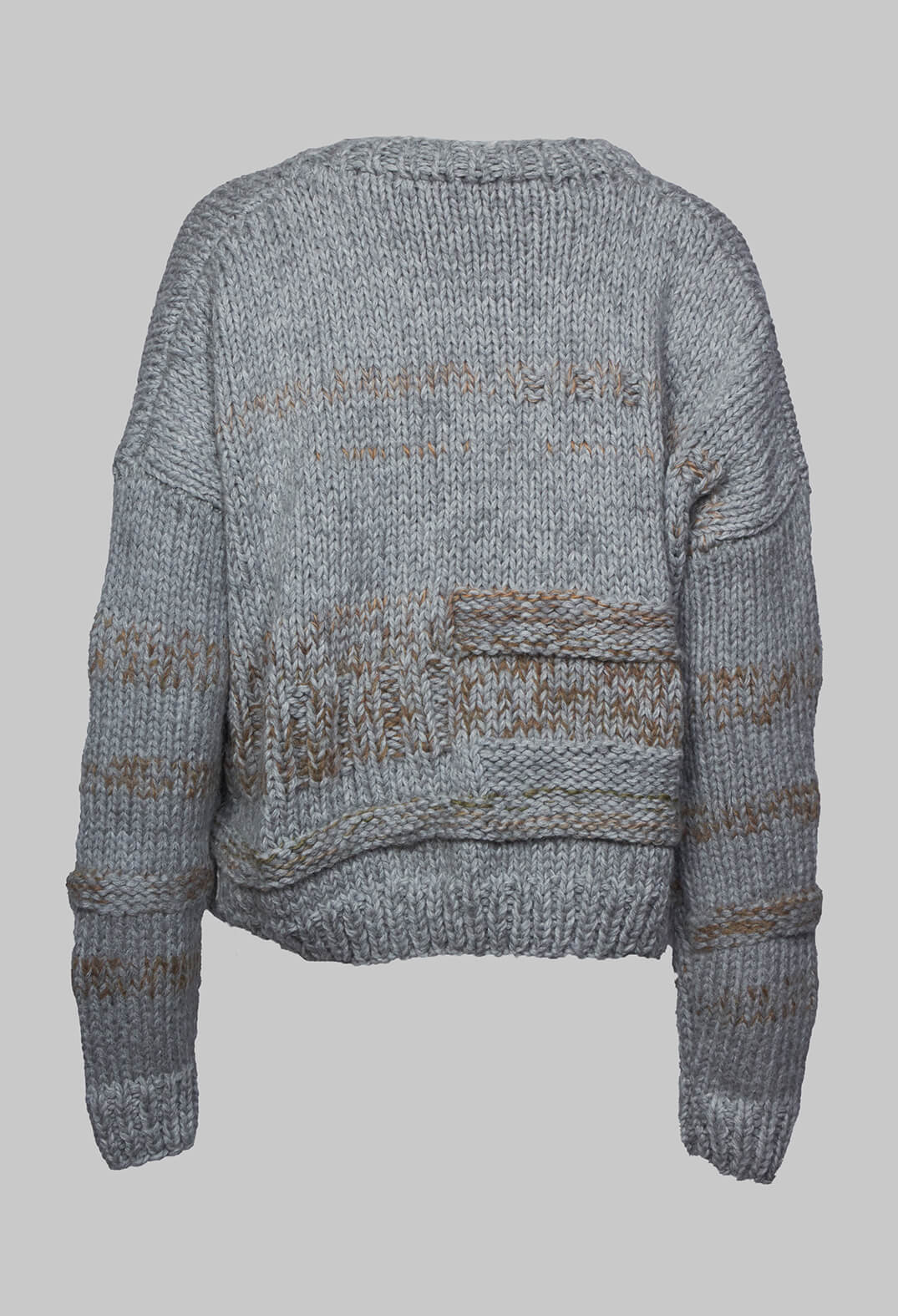Hand Knitted Pullover in Grey Tabaco