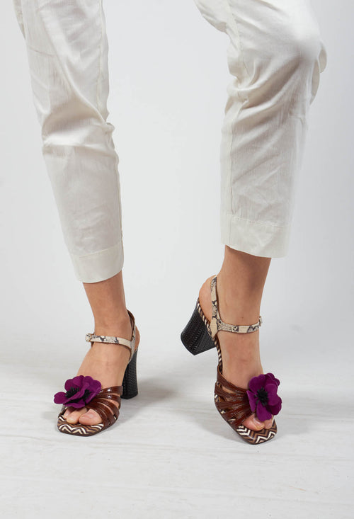 Heeled Sandal with Flower Detail