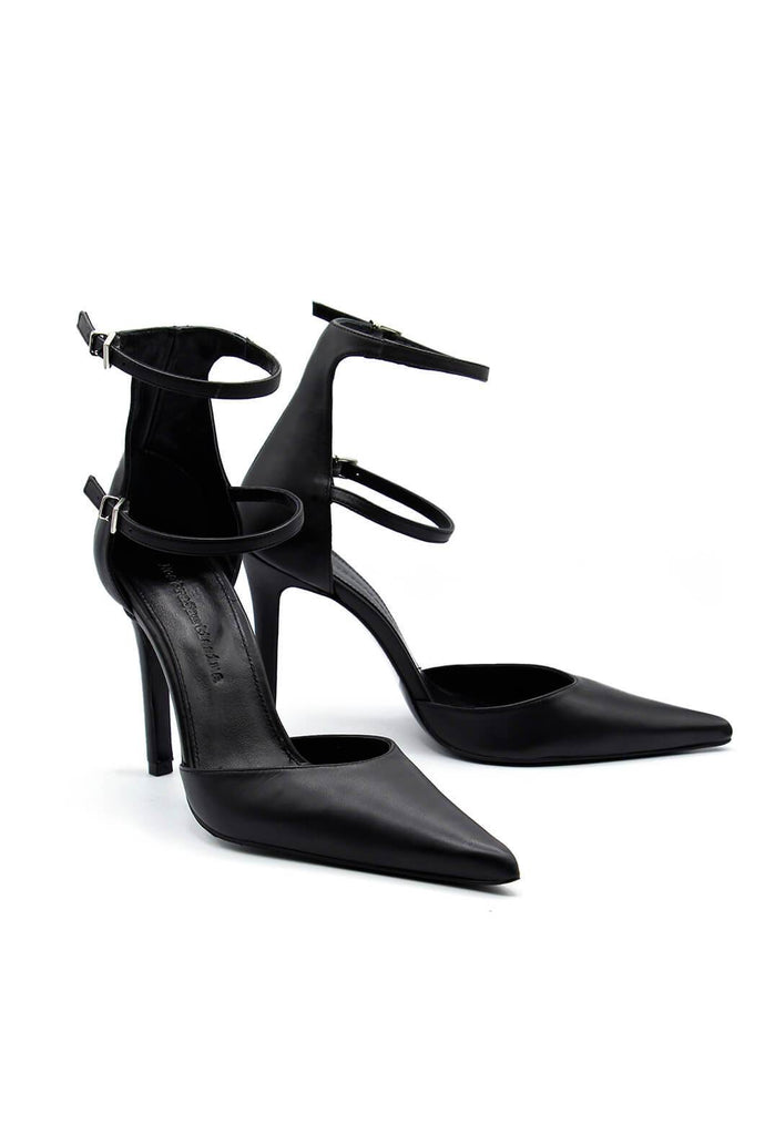 Ankle Strap Heels in Black