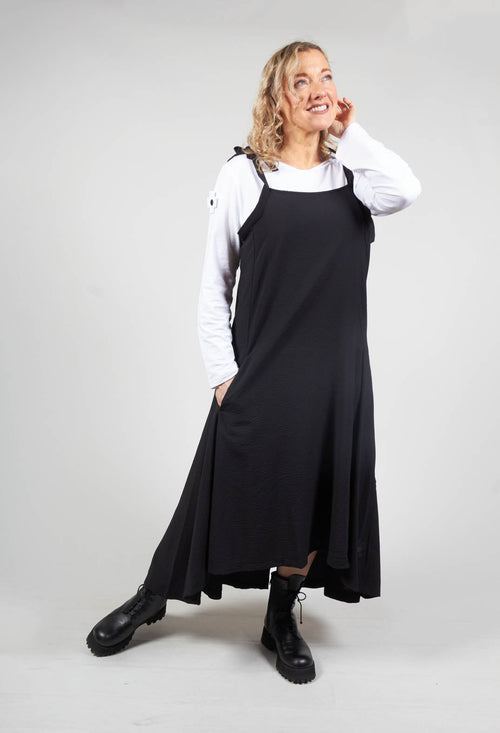 High Low Hem A Line Dress in Black