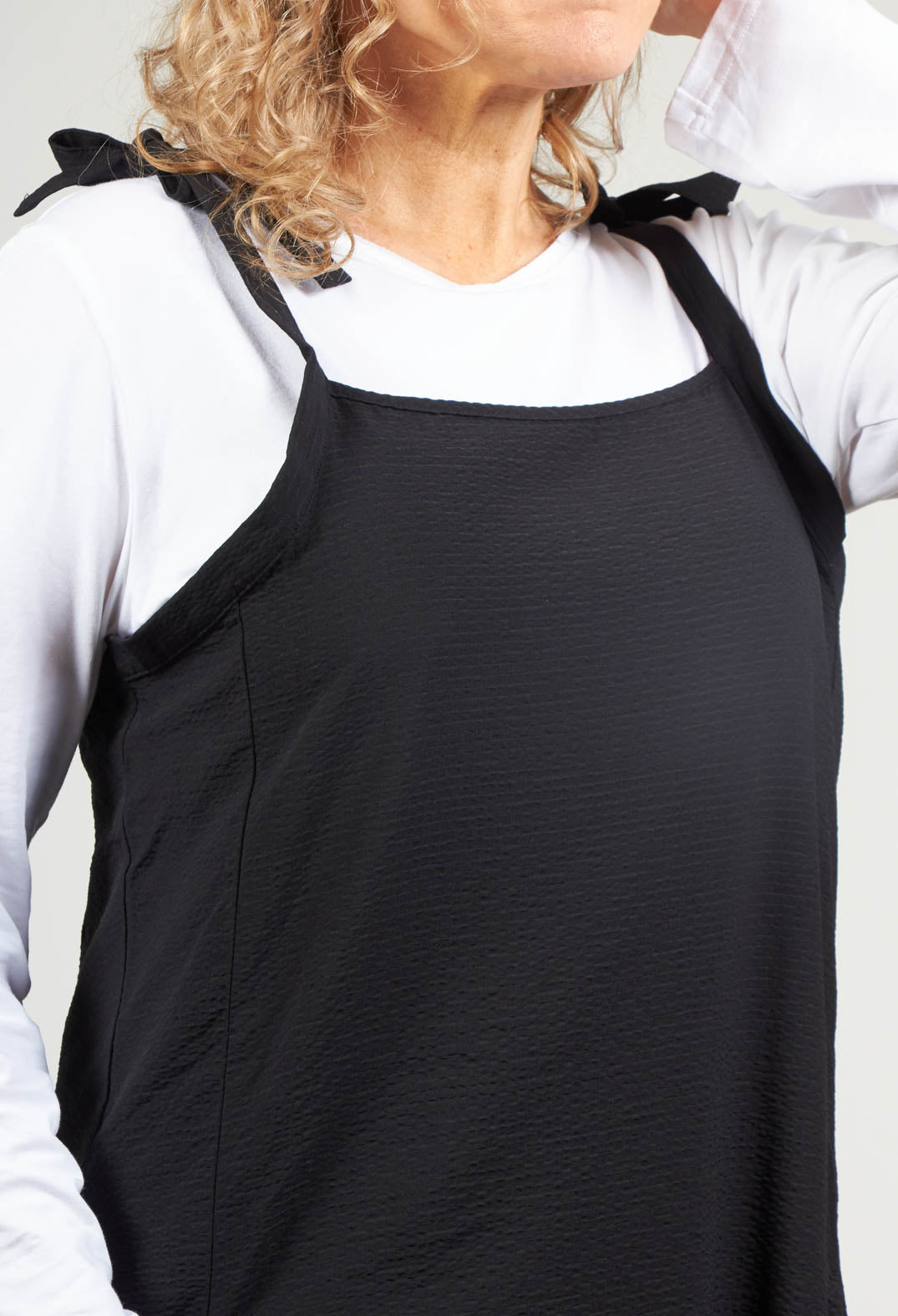 High Low Hem A Line Dress in Black