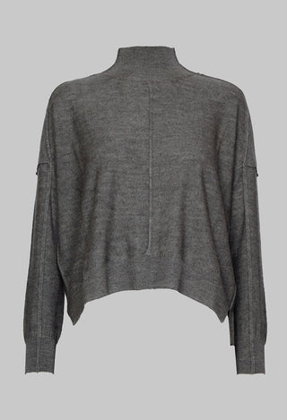 High Neck Sweater with Seam Detail in Grey
