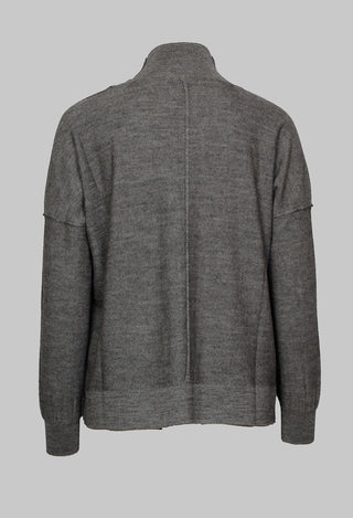High Neck Sweater with Seam Detail in Grey