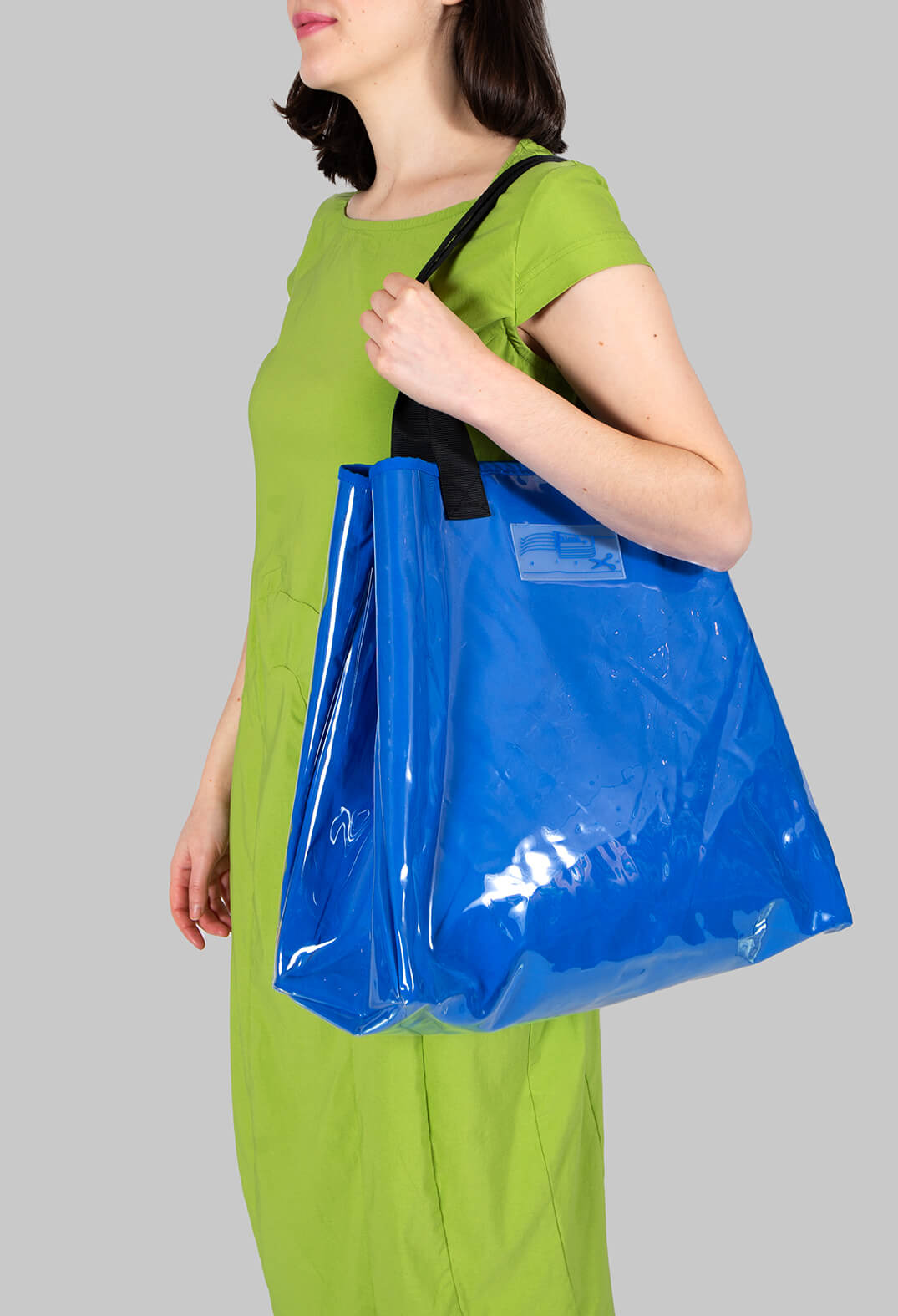 High Shine Shopper Bag in Blueberry