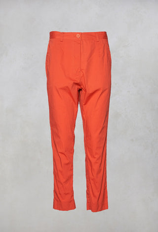 High Waisted Ankle Grazer Trousers in Orange