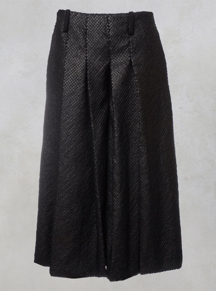 Textured Zip Up Culottes in Black