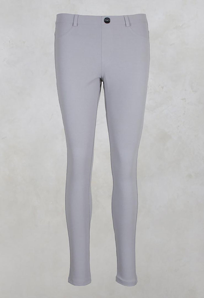 Skinny Knitted Trousers in Stone