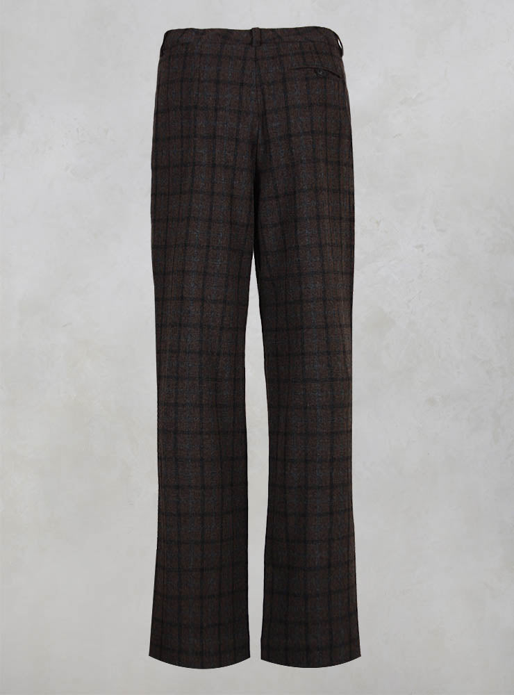 Wide Trousers with Button Front in Brown