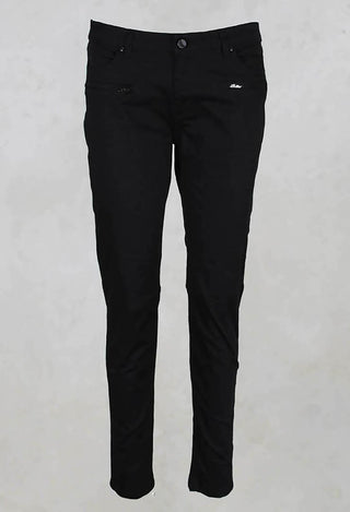 Skinny Fit Woven Trousers in Black