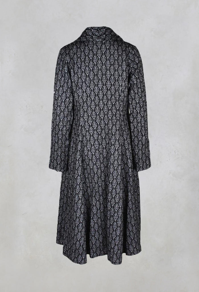 Long Patterned Coat in Black