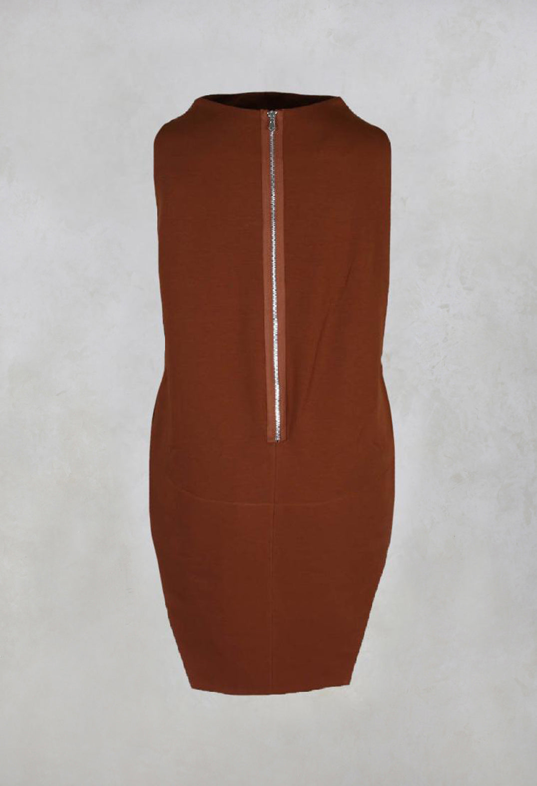 Sleeveless Shirt with Side Slits in Burnt Orange